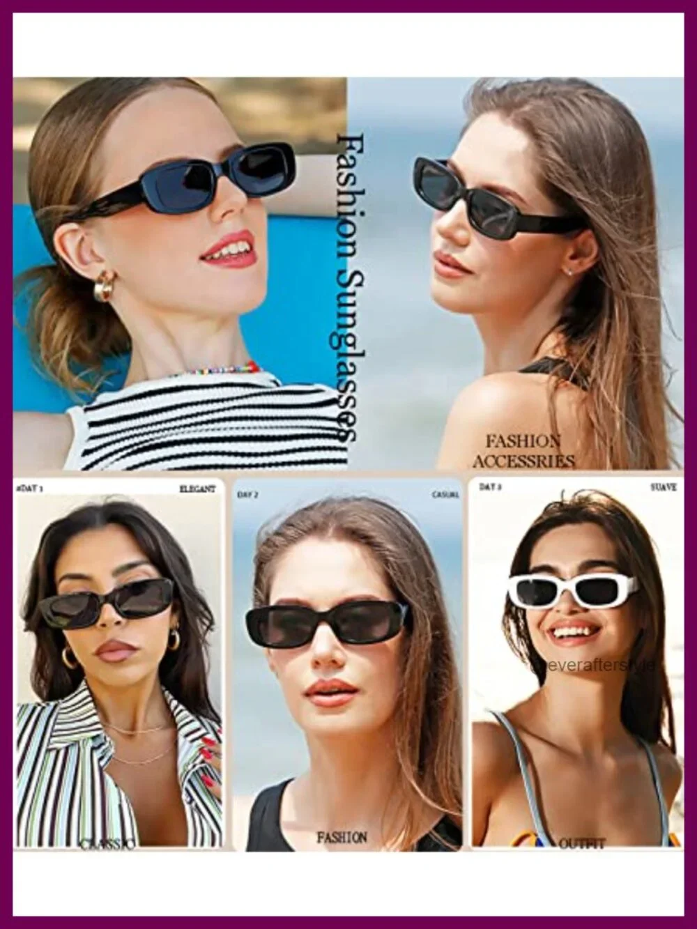 Y2K Rectangle Sunglasses UV400 Protection Unisex Retro Shades